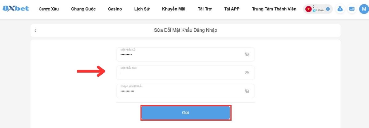 bí kíp cứu cánh tài khoản 8xbet bị khóa hiệu quả 5 đổi mật khẩu khi tài khoản 8xbet bị khóa