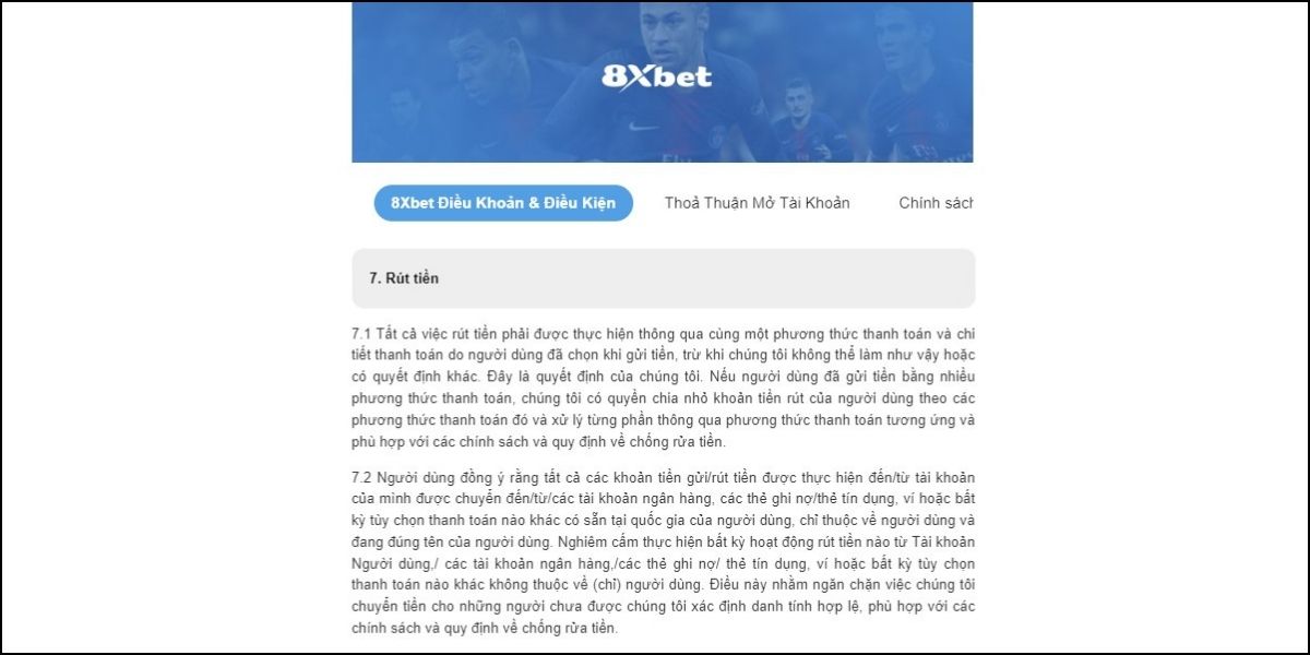 bí kíp khắc phục 8xbet không rút được tiền dễ dàng 4 kiểm tra quy định rút tiền tại 8xbet