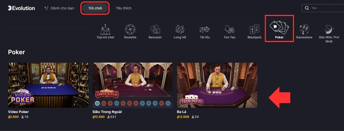 chọn bàn chơi poker 8xbet