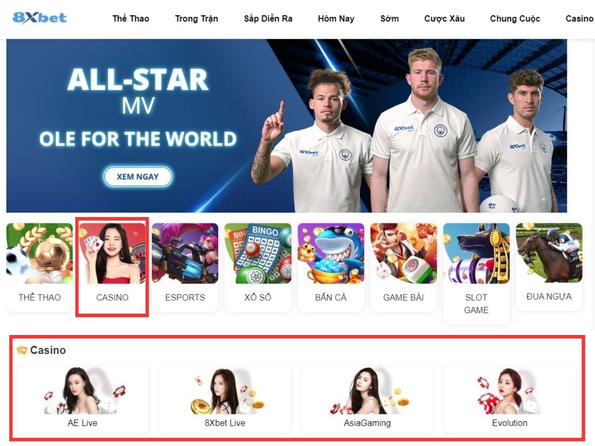chọn sảnh chơi tài xỉu 8xbet trực tuyến