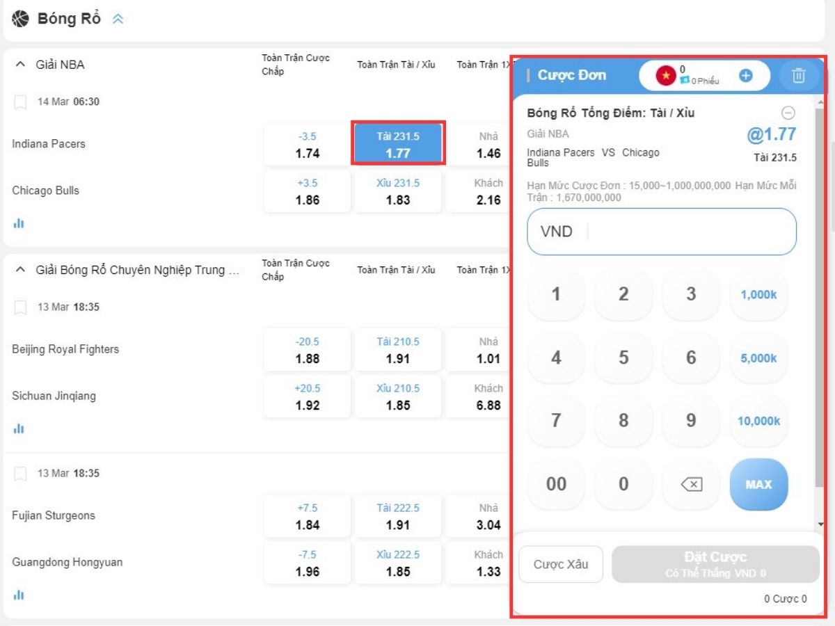 đặt cược bóng rổ 8xbet