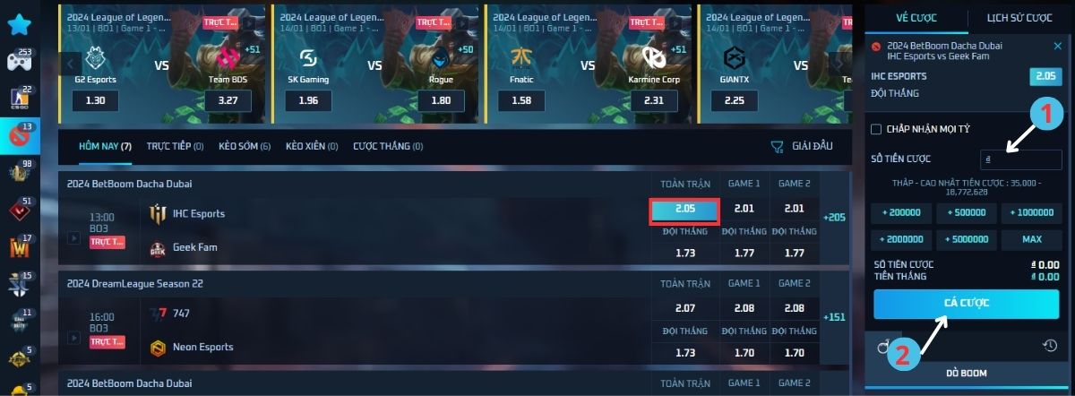 đặt cược dota 2 8xbet