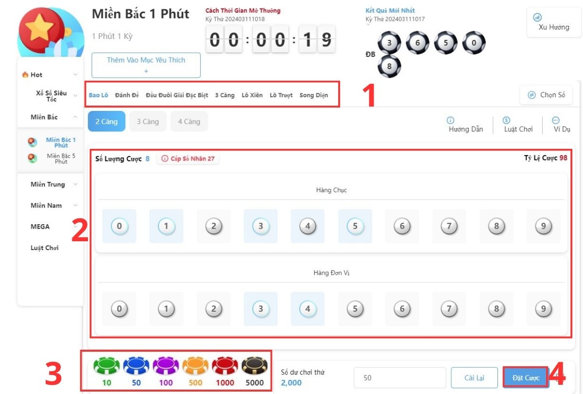 đặt cược xổ số 8xbet
