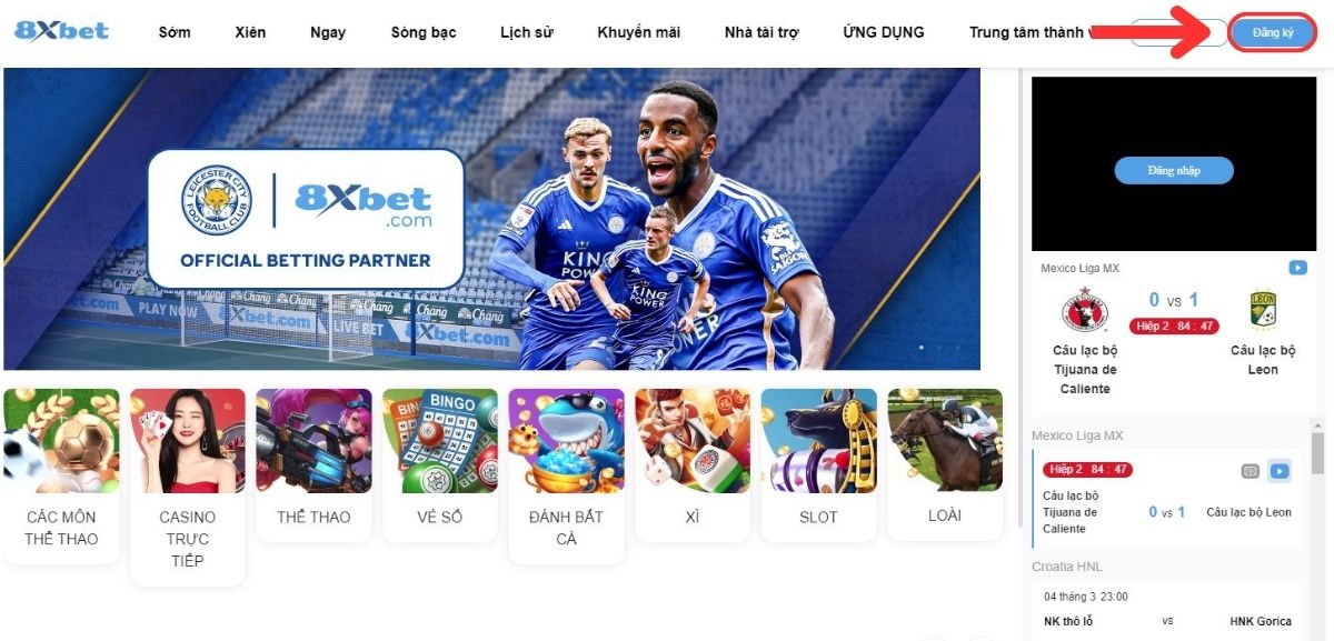 đến trang đăng ký 8xbet
