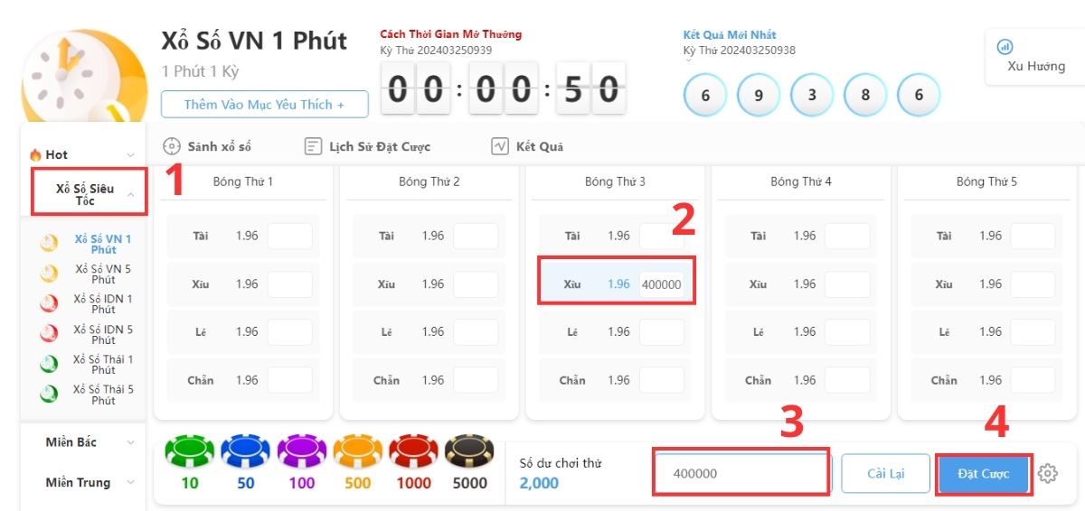 giao diện chơi xổ số siêu tốc 8xbet