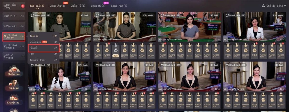 tìm trò chơi rồng hổ 8xbet