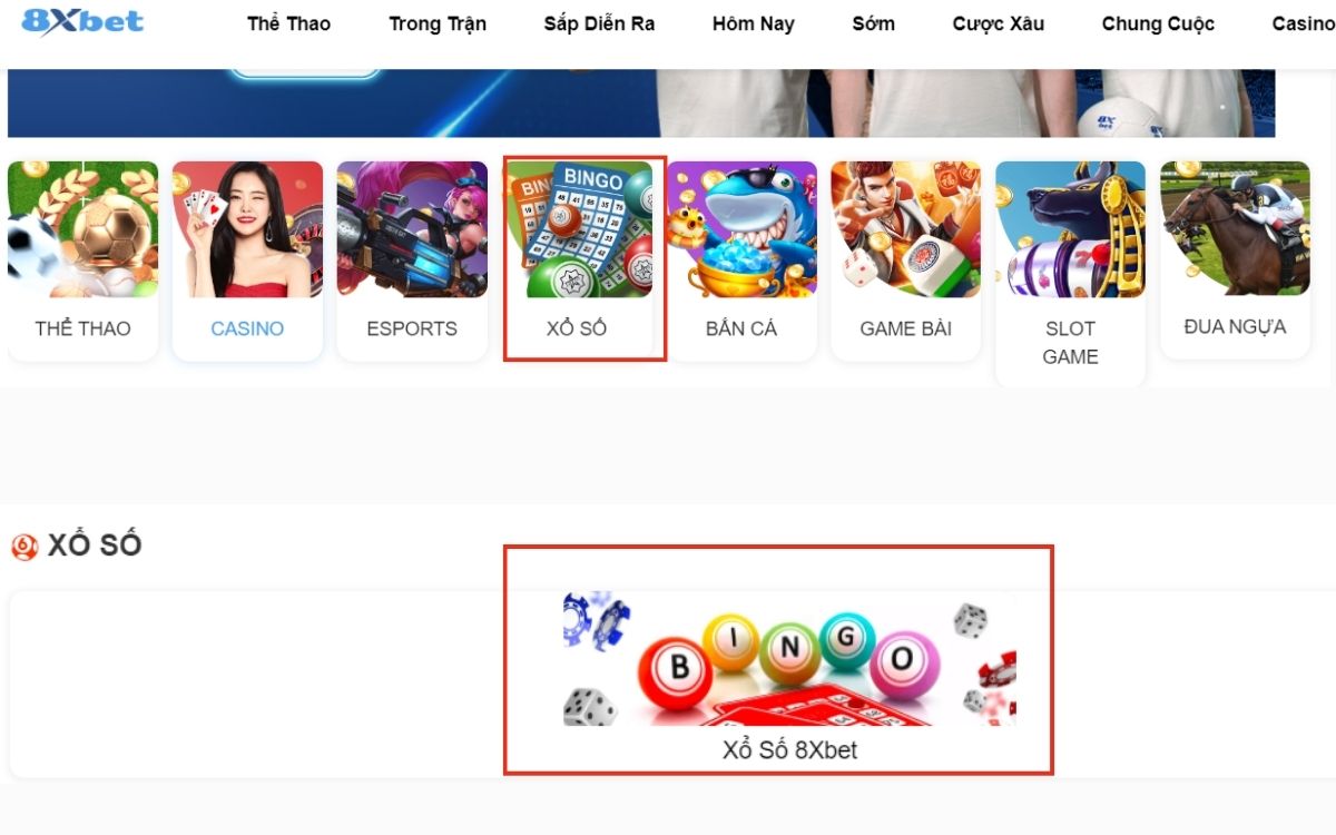 truy cập vào trang xổ số 8xbet