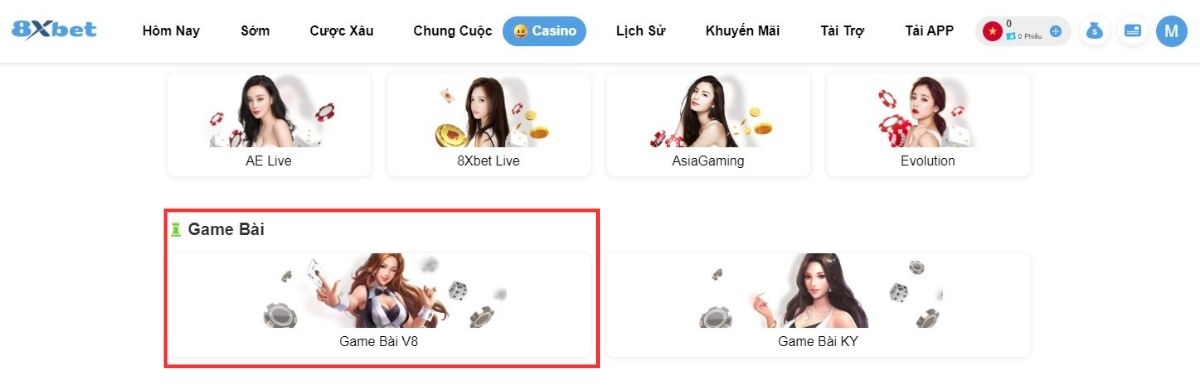 vào mục game bài chơi bầu cua 8xbet