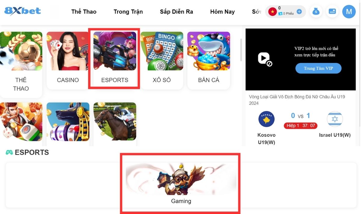 truy cập vào sảnh cá cược vương giả vinh diệu 8xbet