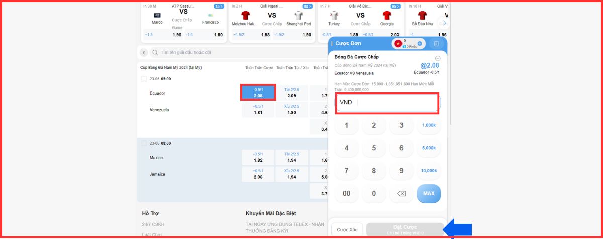 tiến hành đặt cược cúp bóng đá nam mỹ 8xbet