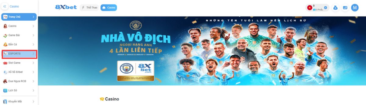 truy cập vào trang esport 8xbet