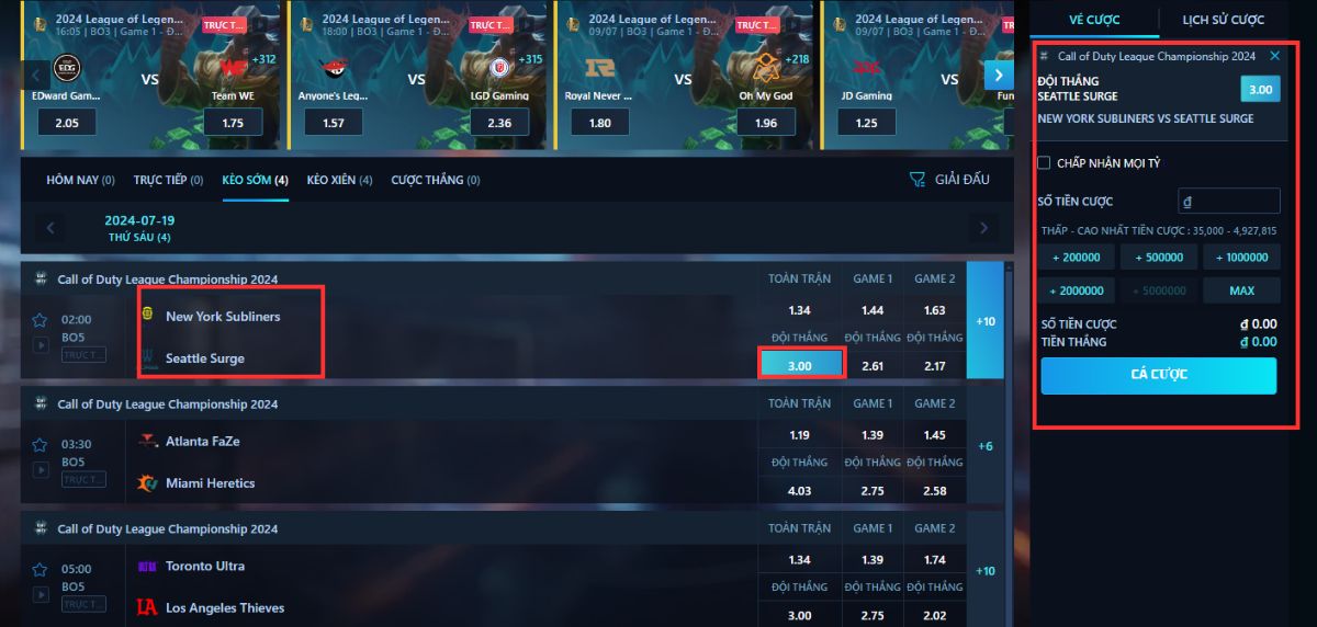 tiến hành đặt cược call of duty 8xbet